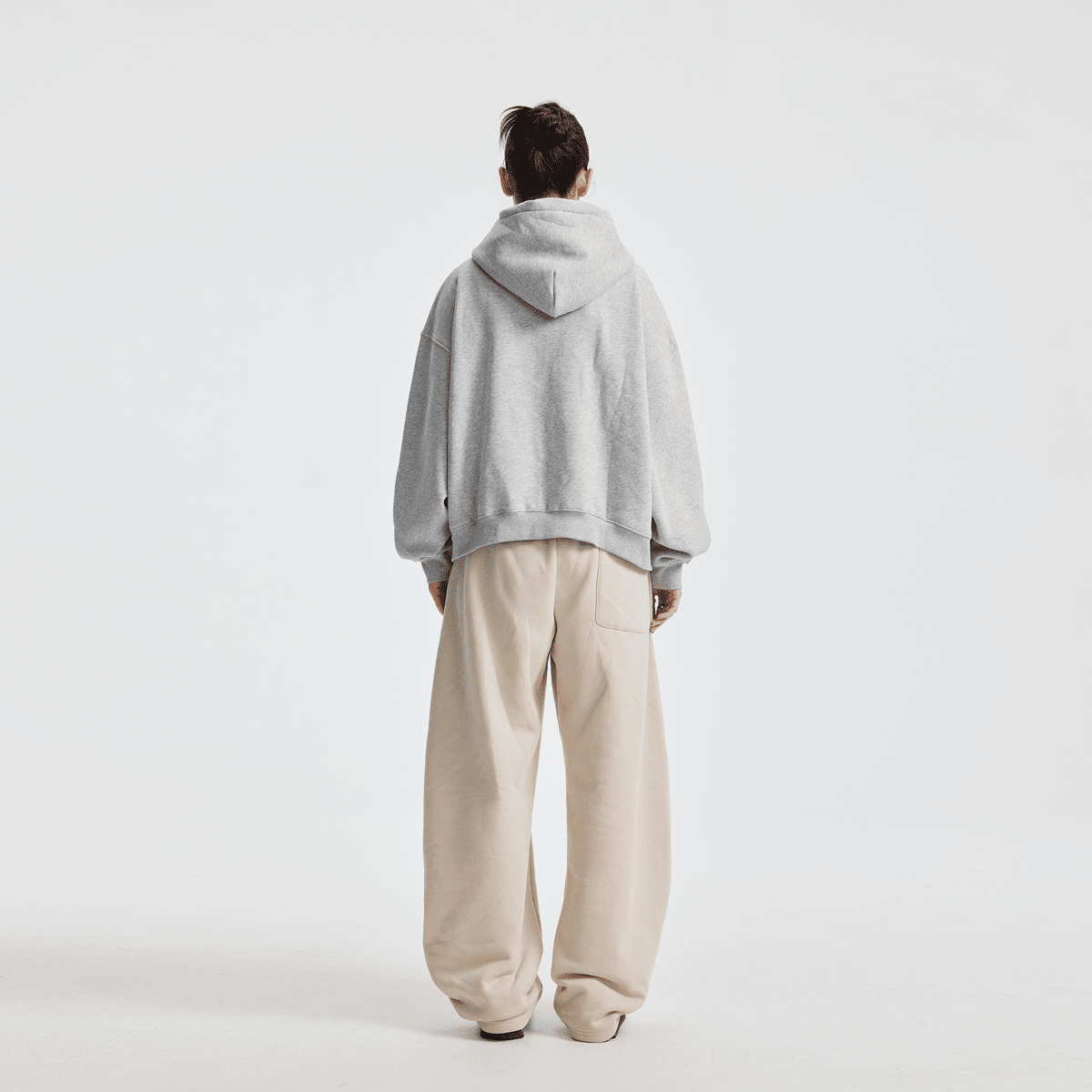 THE FORM Zip - up Hoodie CAN BE PAIRED(380GSM) - Elevated Agenda THE FORM Zip - up Hoodie CAN BE PAIRED(380GSM)Unisex Boxy Cropped Fleece Hoodie(380GSM) Heather Gray S