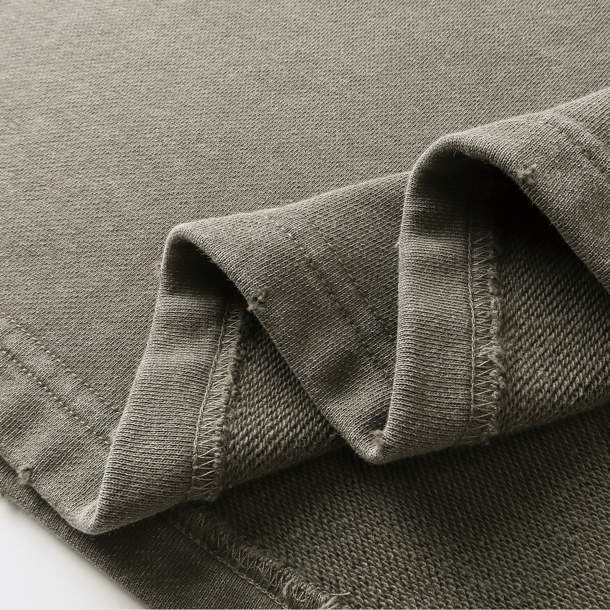Unisex Washed Distressed French Terry Collared Oversized Long - Sleeve(380GSM) - Elevated AgendaUnisex Washed Distressed French Terry Collared Oversized Long - Sleeve(380GSM)Unisex Washed Distressed French Terry Collared Oversized Long-Sleeve(400GSM) Khaki Green S