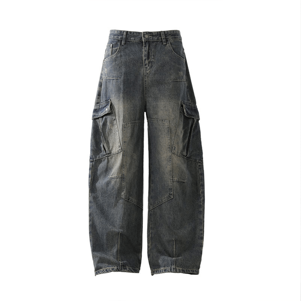 The Founder Jean - Elevated Agenda The Founder JeanHeavyweight Multi-Pocket Washed Vintage Loose Jean Dark Blue S