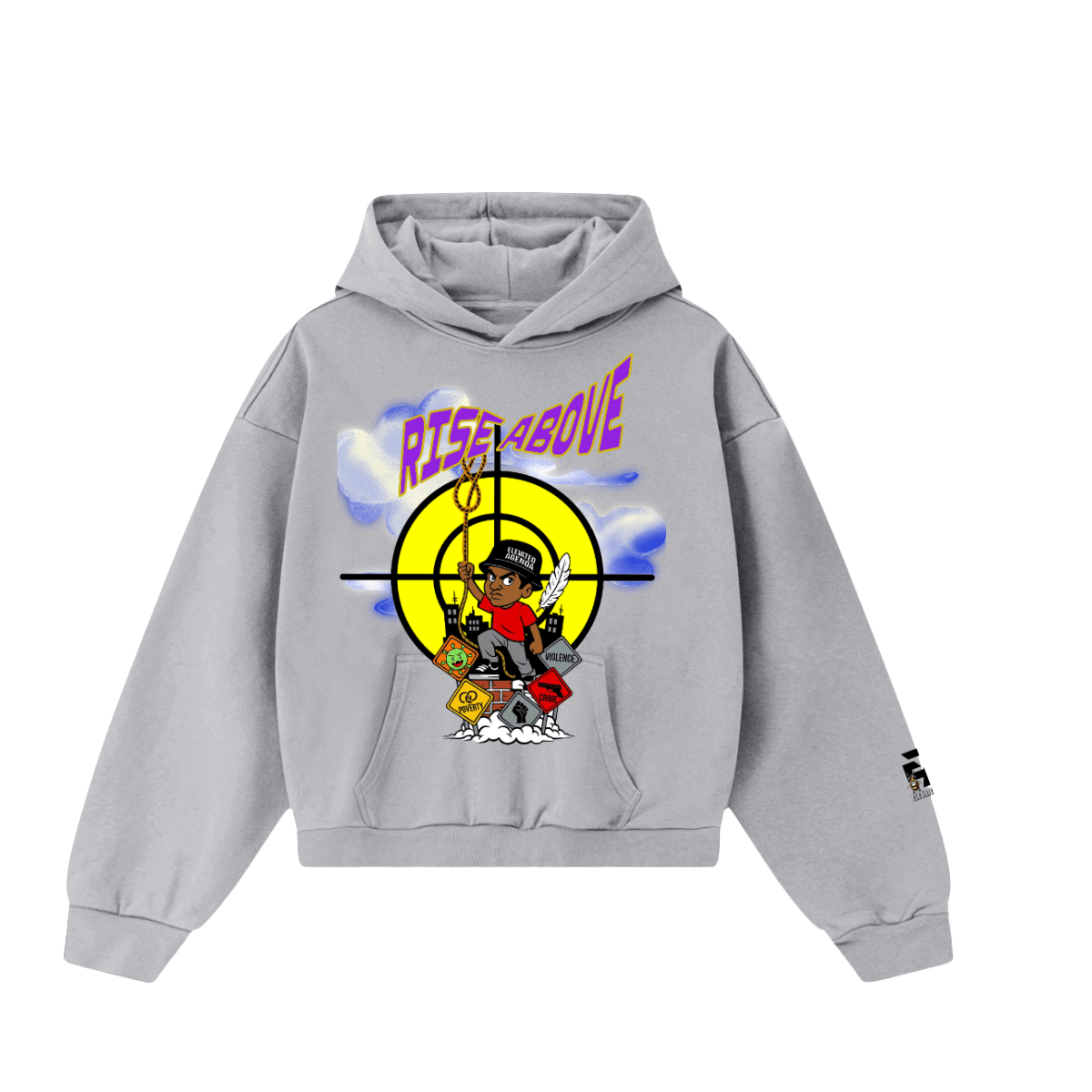 RISE ABOVE Hoodie(460GSM) - Elevated Agenda RISE ABOVE Hoodie(460GSM)Unisex Worldwide Qualtiy M Hoodie(460GSM) Black XS