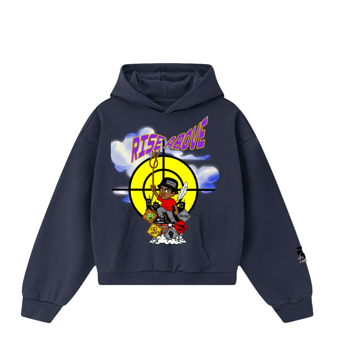 RISE ABOVE Hoodie(460GSM) - Elevated Agenda RISE ABOVE Hoodie(460GSM)Unisex Worldwide Qualtiy M Hoodie(460GSM) Black XS