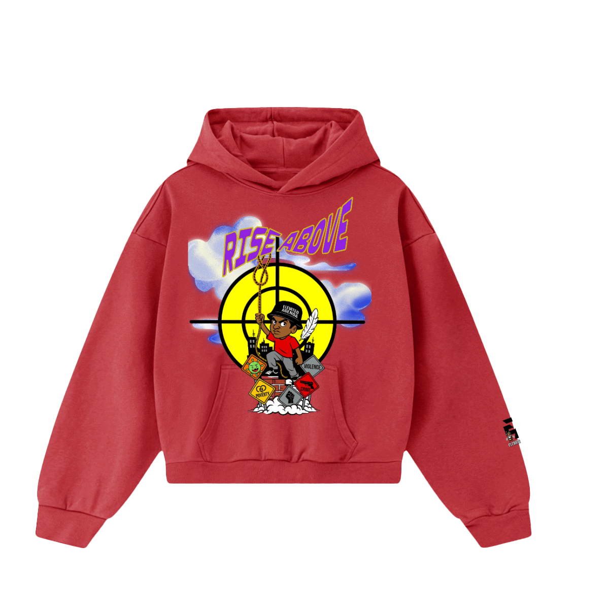 RISE ABOVE Hoodie(460GSM) - Elevated Agenda RISE ABOVE Hoodie(460GSM)Unisex Worldwide Qualtiy M Hoodie(460GSM) Black XS