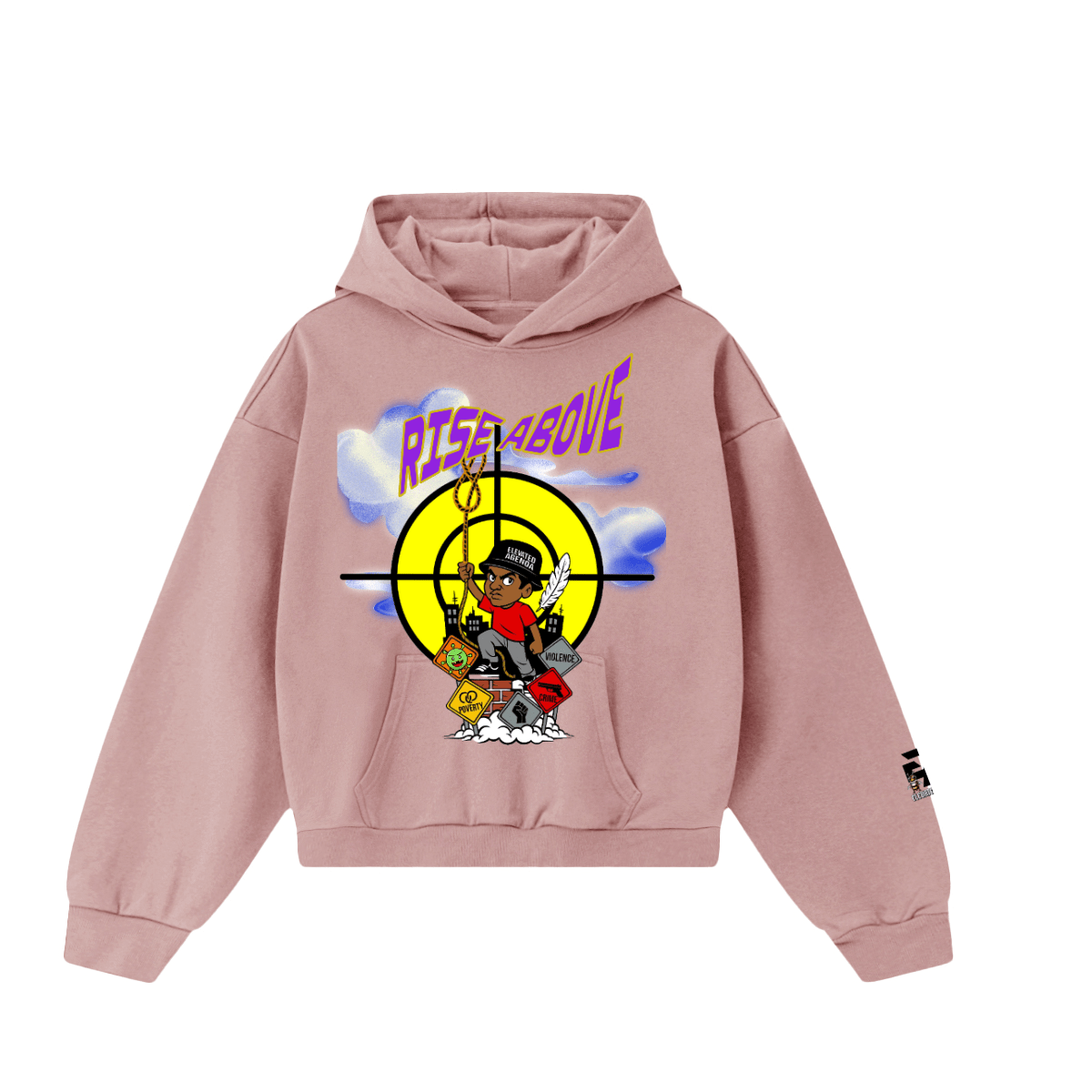 RISE ABOVE Hoodie(460GSM) - Elevated Agenda RISE ABOVE Hoodie(460GSM)Unisex Worldwide Qualtiy M Hoodie(460GSM) Black XS