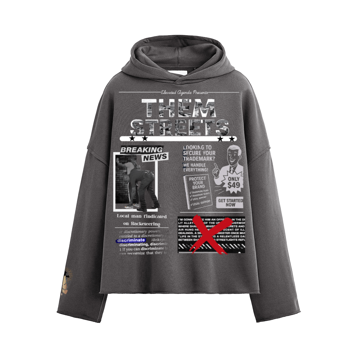 THEM STREETS(460GSM) - Elevated Agenda THEM STREETS(460GSM)Unisex Boxy Hoodie(460GSM) Black XS