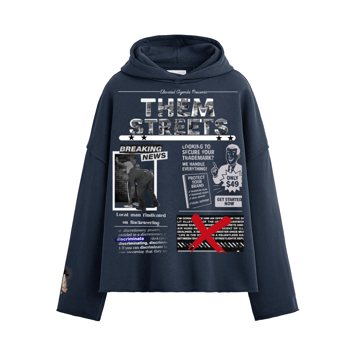 THEM STREETS(460GSM) - Elevated Agenda THEM STREETS(460GSM)Unisex Boxy Hoodie(460GSM) Black XS