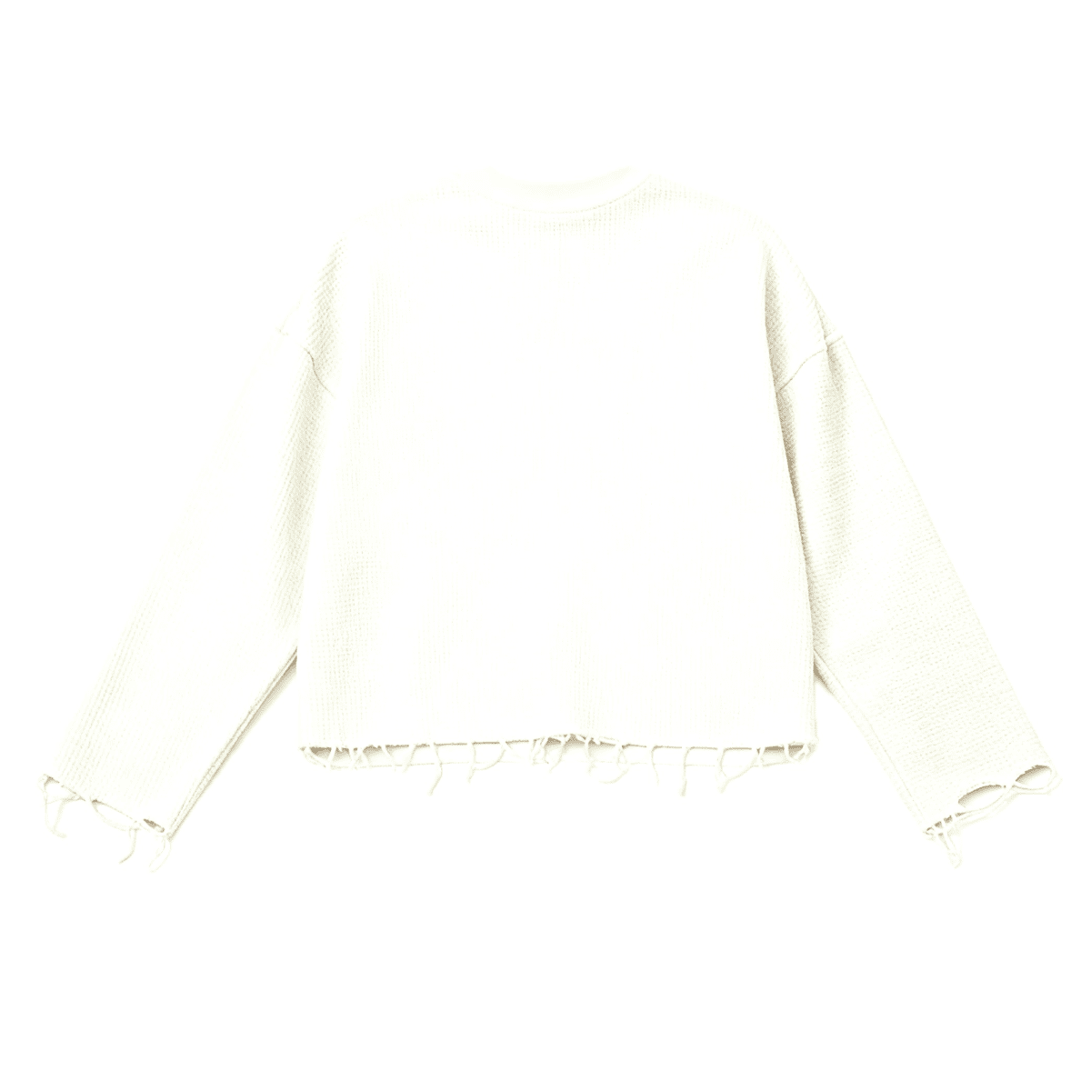 THE HIVE Cropped Long Sleeve Shirt(290G) - Elevated Agenda THE HIVE Cropped Long Sleeve Shirt(290G)Unisex Waffle Cropped Long Sleeve Shirt(290G) White XS