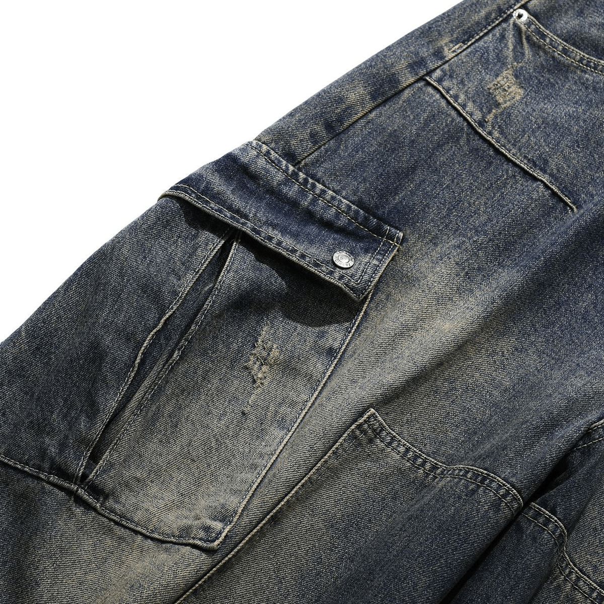 The Founder Jean - Elevated Agenda The Founder JeanHeavyweight Multi-Pocket Washed Vintage Loose Jean Dark Blue S