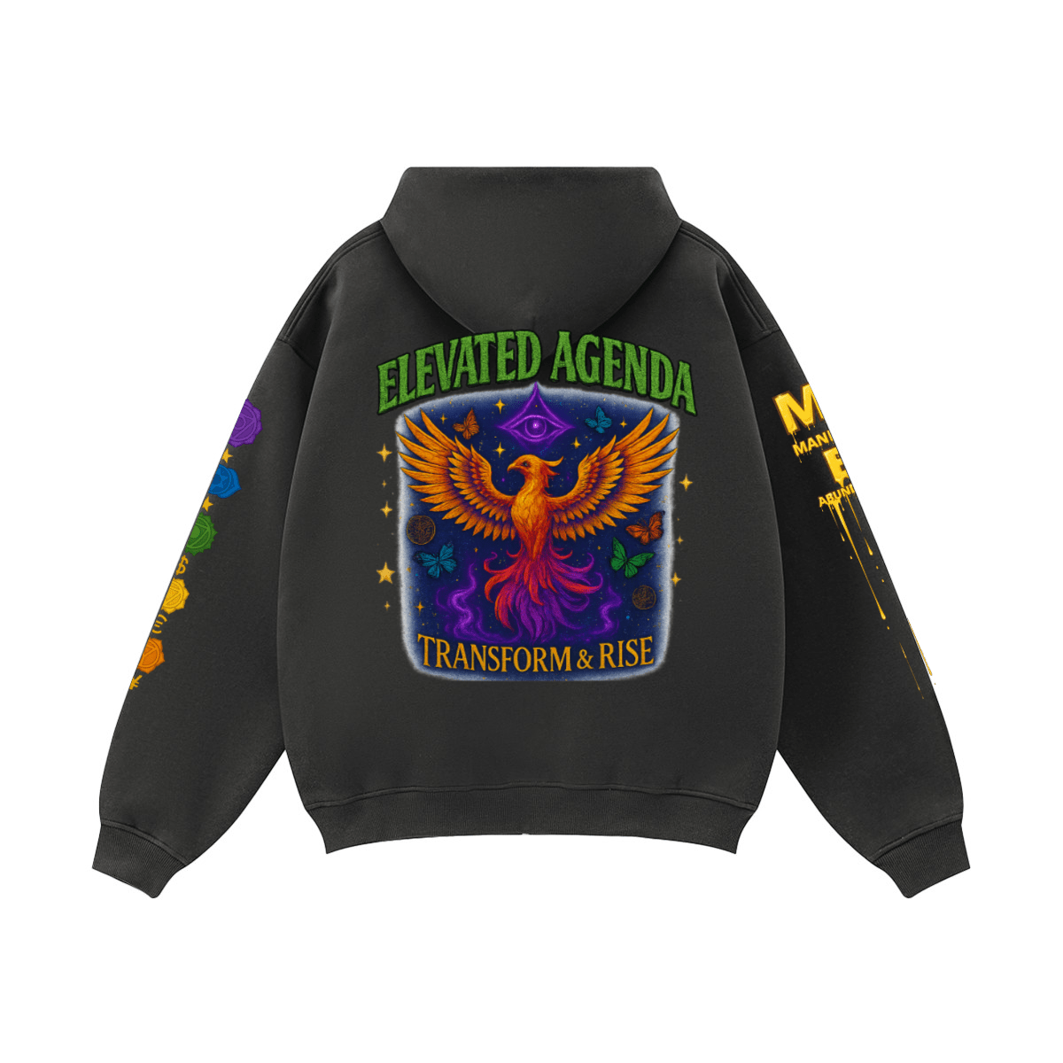 THE ASCENT ABUNDANCE HOODIE (380GSM) - Elevated Agenda THE ASCENT ABUNDANCE HOODIE (380GSM)Unisex Fleece Zip-up Hoodie(380GSM) Black S