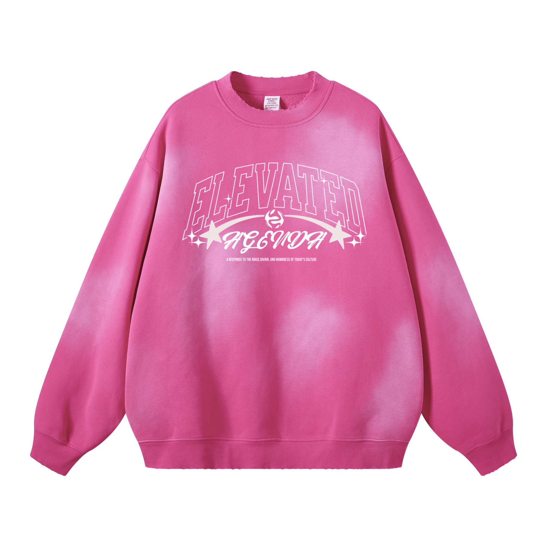 THE ALIGN Ombre Heavyweight Sweatshirt CAN BE PAIRED(440GSM) - Elevated Agenda THE ALIGN Ombre Heavyweight Sweatshirt CAN BE PAIRED(440GSM)440gsm Round Neck Washed Distressed Ombre Heavyweight Sweatshirt Black S