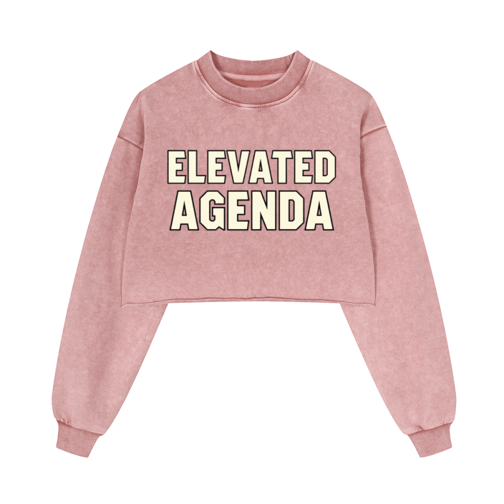 Washed Distressed Cropped Oversized Sweatshirt(380GSM) - Elevated Agenda Washed Distressed Cropped Oversized Sweatshirt(380GSM)Washed Distressed Cropped Oversized Sweatshirt(380GSM) Pink S