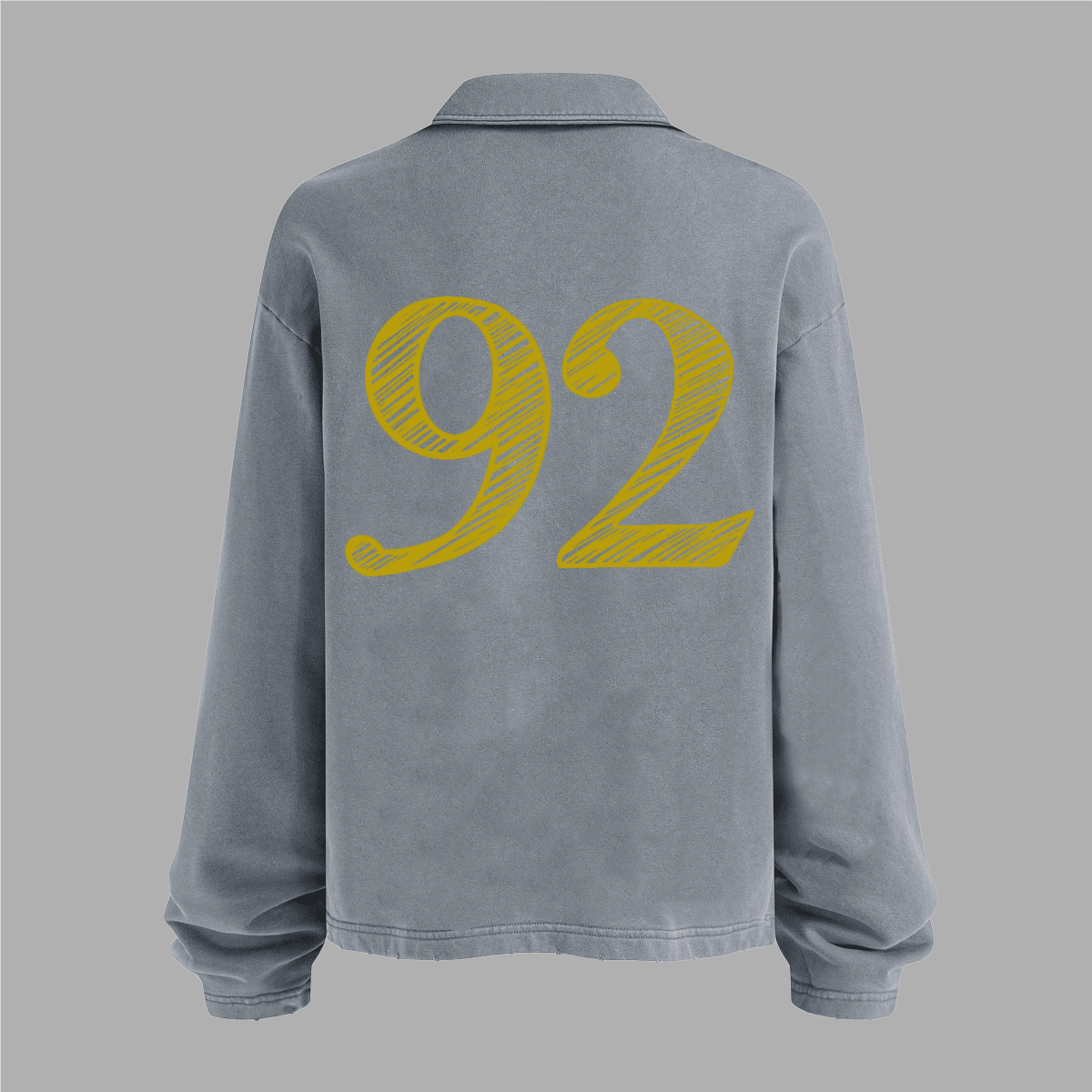 Unisex Washed Distressed French Terry Collared Oversized Long - Sleeve(380GSM) - Elevated AgendaUnisex Washed Distressed French Terry Collared Oversized Long - Sleeve(380GSM)Unisex Washed Distressed French Terry Collared Oversized Long-Sleeve(400GSM) Khaki Green S