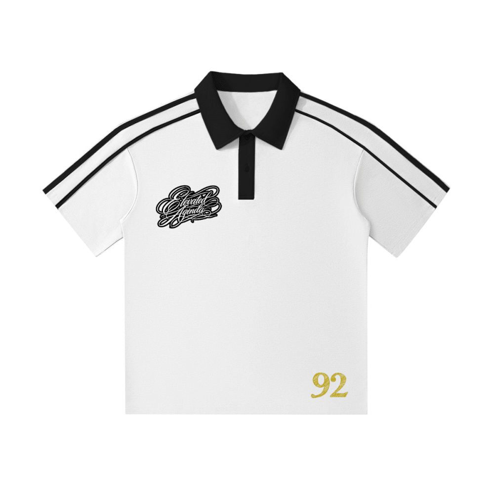 Unisex Contrast Collar Short - Sleeve Polo Shirt(240GSM) - Elevated AgendaUnisex Contrast Collar Short - Sleeve Polo Shirt(240GSM)Unisex Contrast Collar Short-Sleeve Polo Shirt(240GSM) White/Black S