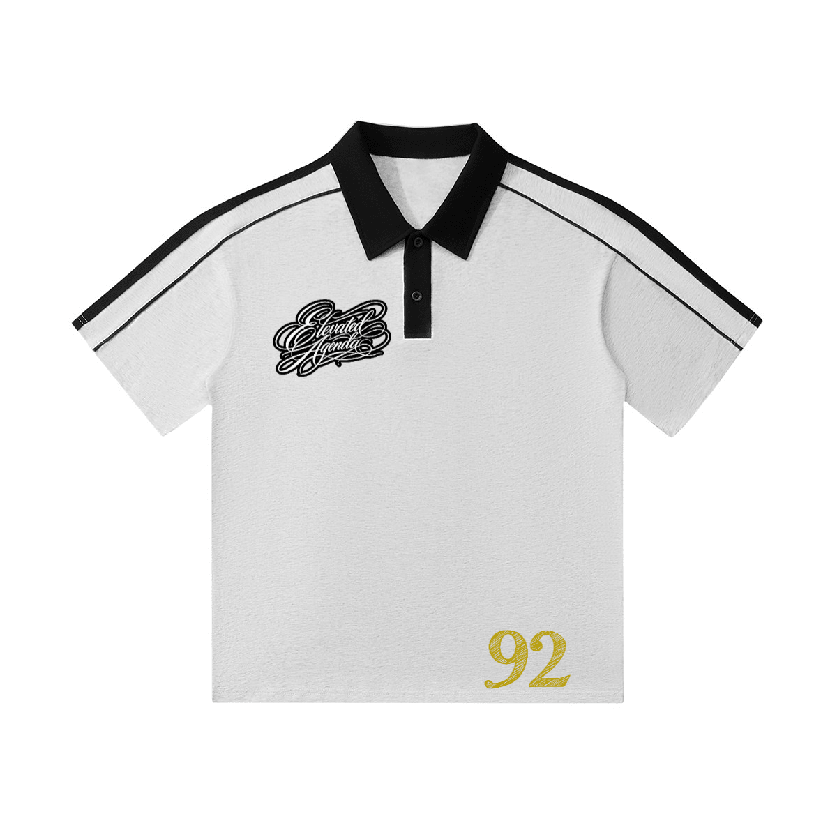 Unisex Contrast Collar Short - Sleeve Polo Shirt(240GSM) - Elevated AgendaUnisex Contrast Collar Short - Sleeve Polo Shirt(240GSM)Unisex Contrast Collar Short-Sleeve Polo Shirt(240GSM) White/Black S