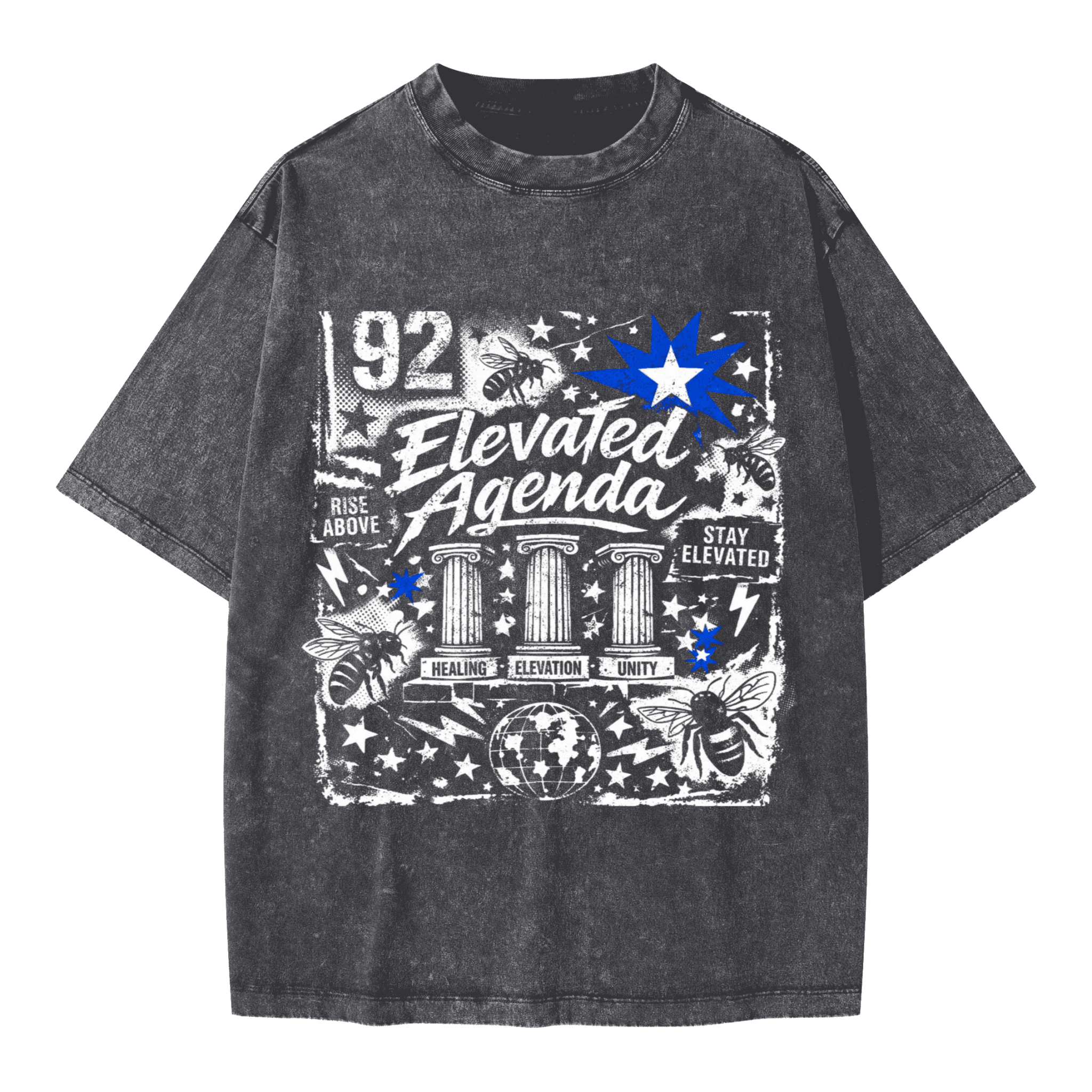 Unisex Heavyweight Oversized Snow Wash T-shirt(285GSM) - Elevated AgendaUnisex Heavyweight Oversized Snow Wash T-shirt(285GSM)285GSM Unisex Oversized Snow Wash T-shirt bLack XS