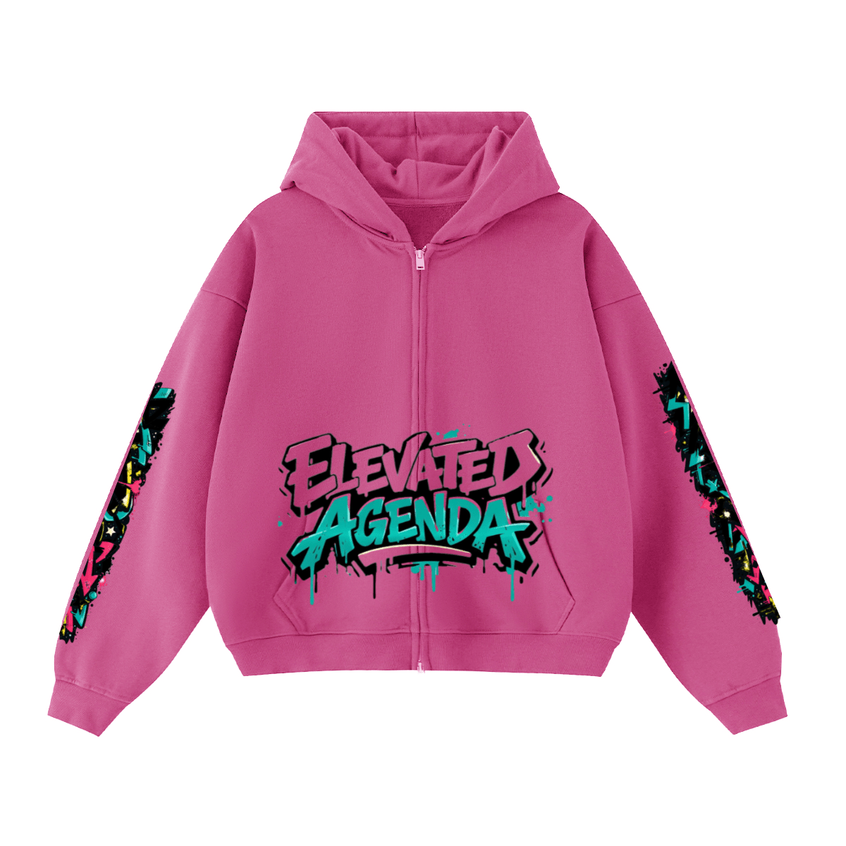 Unisex Heavyweight Cropped Double - Zip Hoodie (460GSM) - Elevated AgendaUnisex Heavyweight Cropped Double - Zip Hoodie (460GSM)Unisex Cropped Double-Zip Hoodie (460 GSM) Rose Red XS