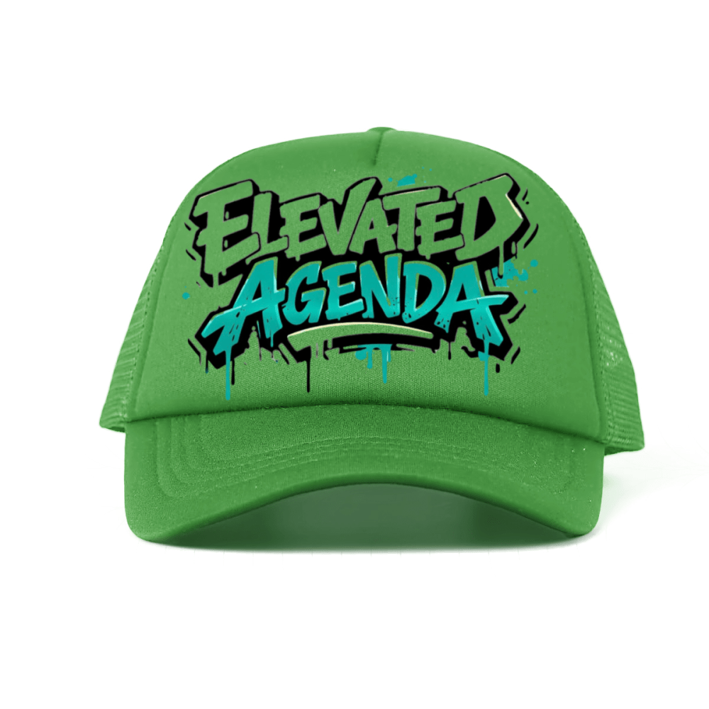 Elevated spray ground Foam Trucker Hat with Mesh Panels - Elevated AgendaElevated spray ground Foam Trucker Hat with Mesh PanelsFoam Trucker Hat with Mesh Panels Green