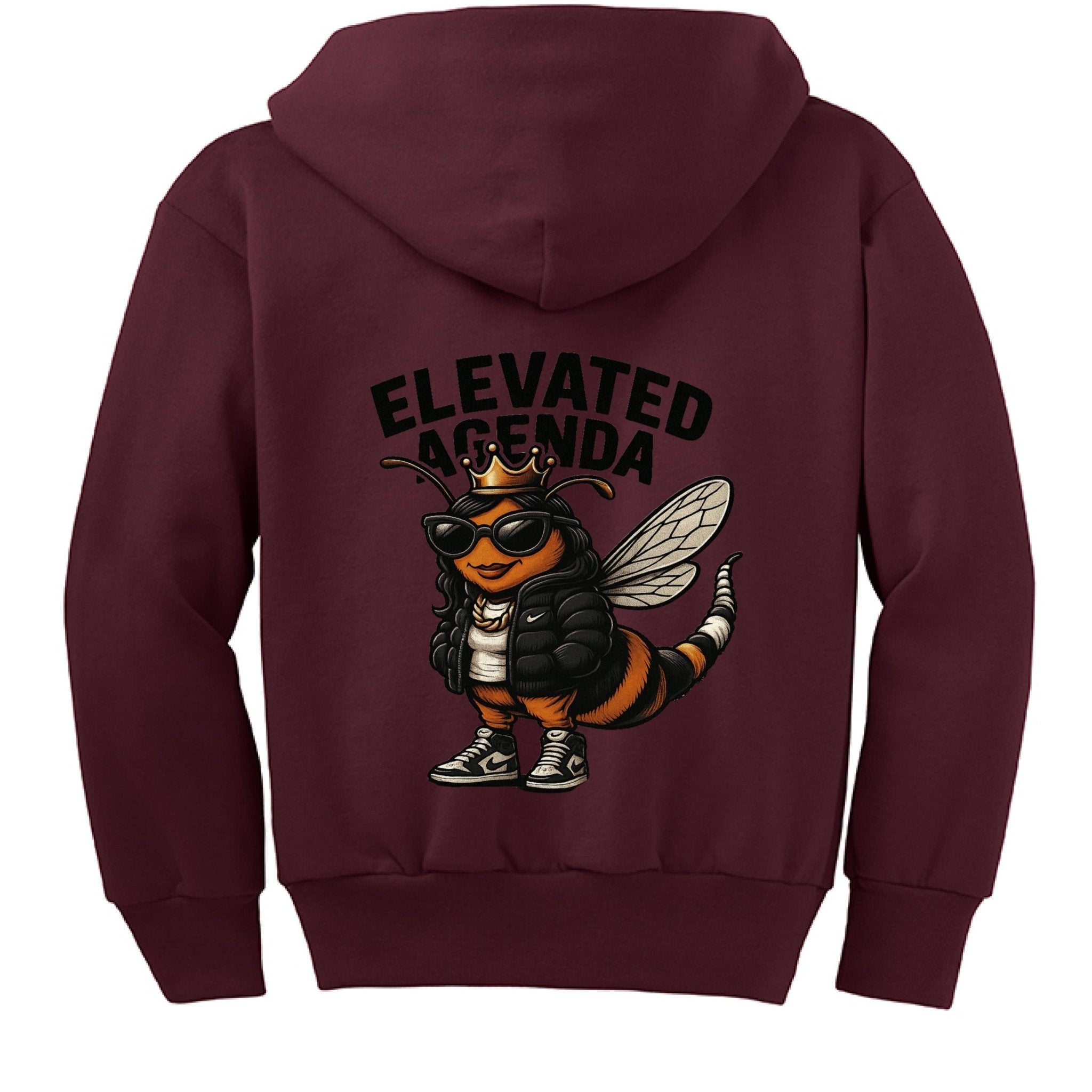 bianca bee zip up hoodie - Elevated Agenda Maroon - BACK19g64amekqt73a