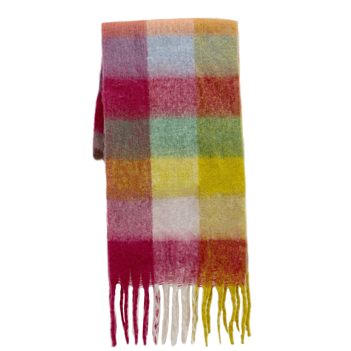 Imitation Cashmere Tassel Rainbow Scarf