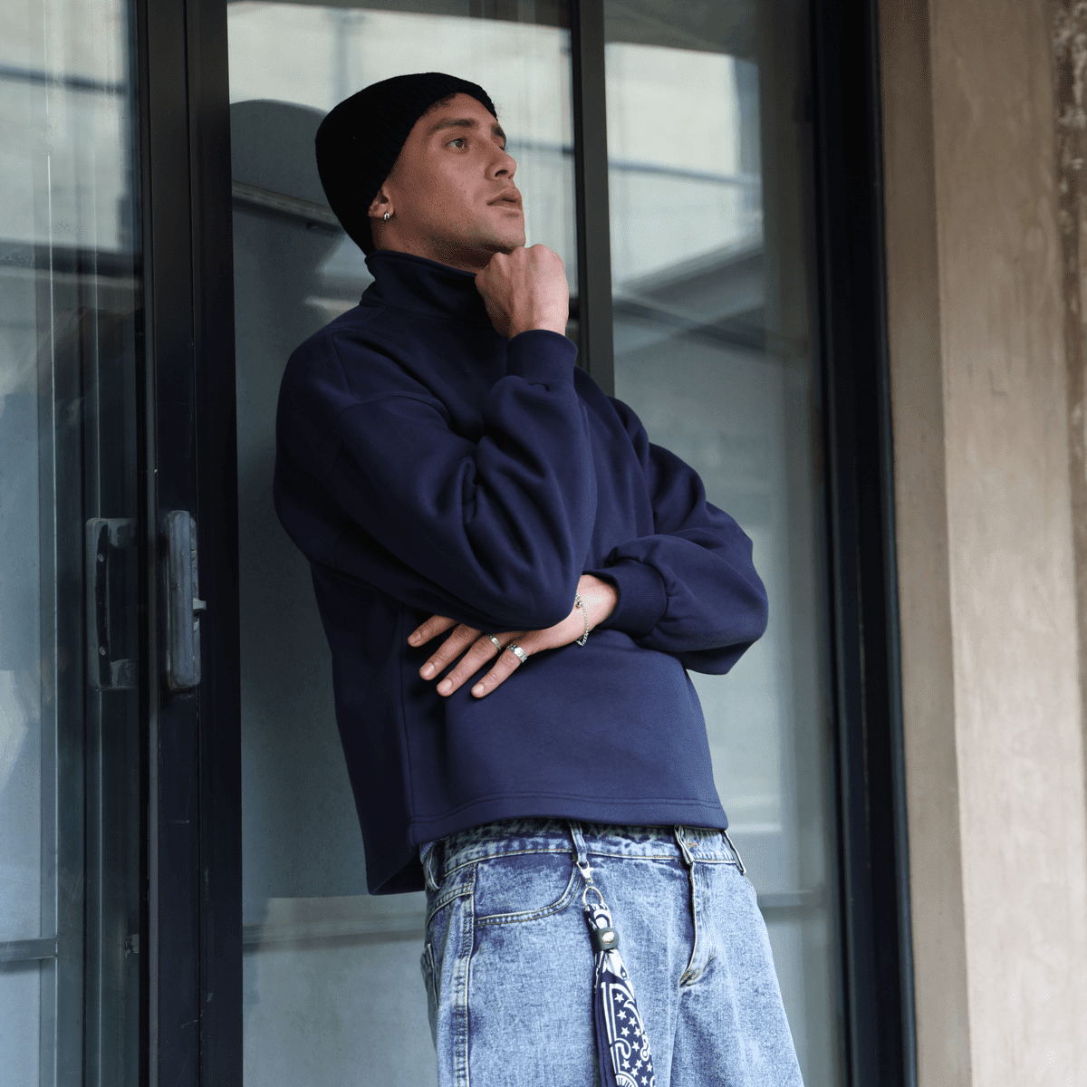 Unisex Stand - Up Collar Half - Zip Panelled Sweatshirt（460GSM） - Elevated AgendaUnisex Stand - Up Collar Half - Zip Panelled Sweatshirt（460GSM）Unisex Stand-Up Collar Half-Zip Panelled Sweatshirt（460GSM） Smoky Blue XS