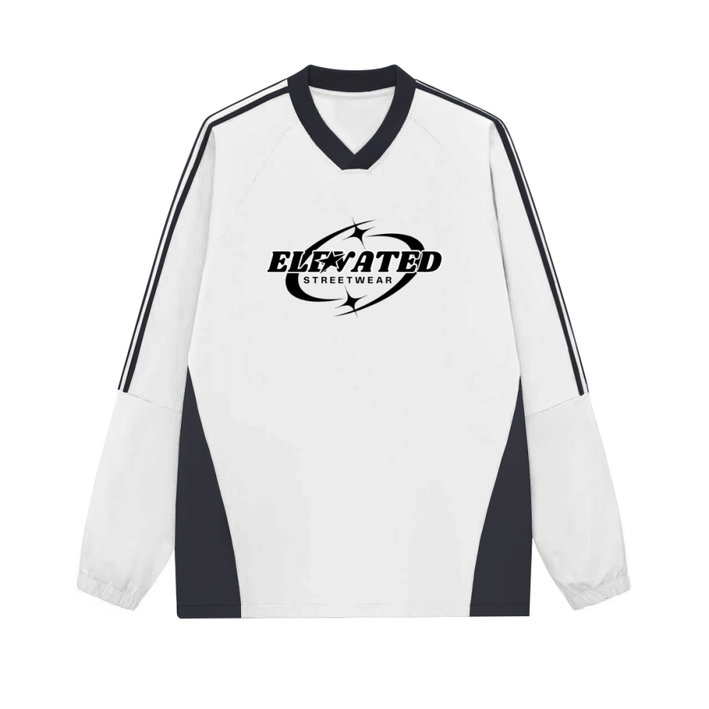 Colorblock V-neck Long Sleeve Shirt