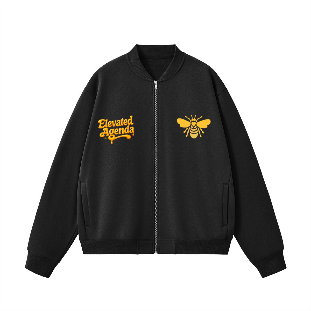 Unisex Fleece Zip-Up Baseball Jacket（360GSM）