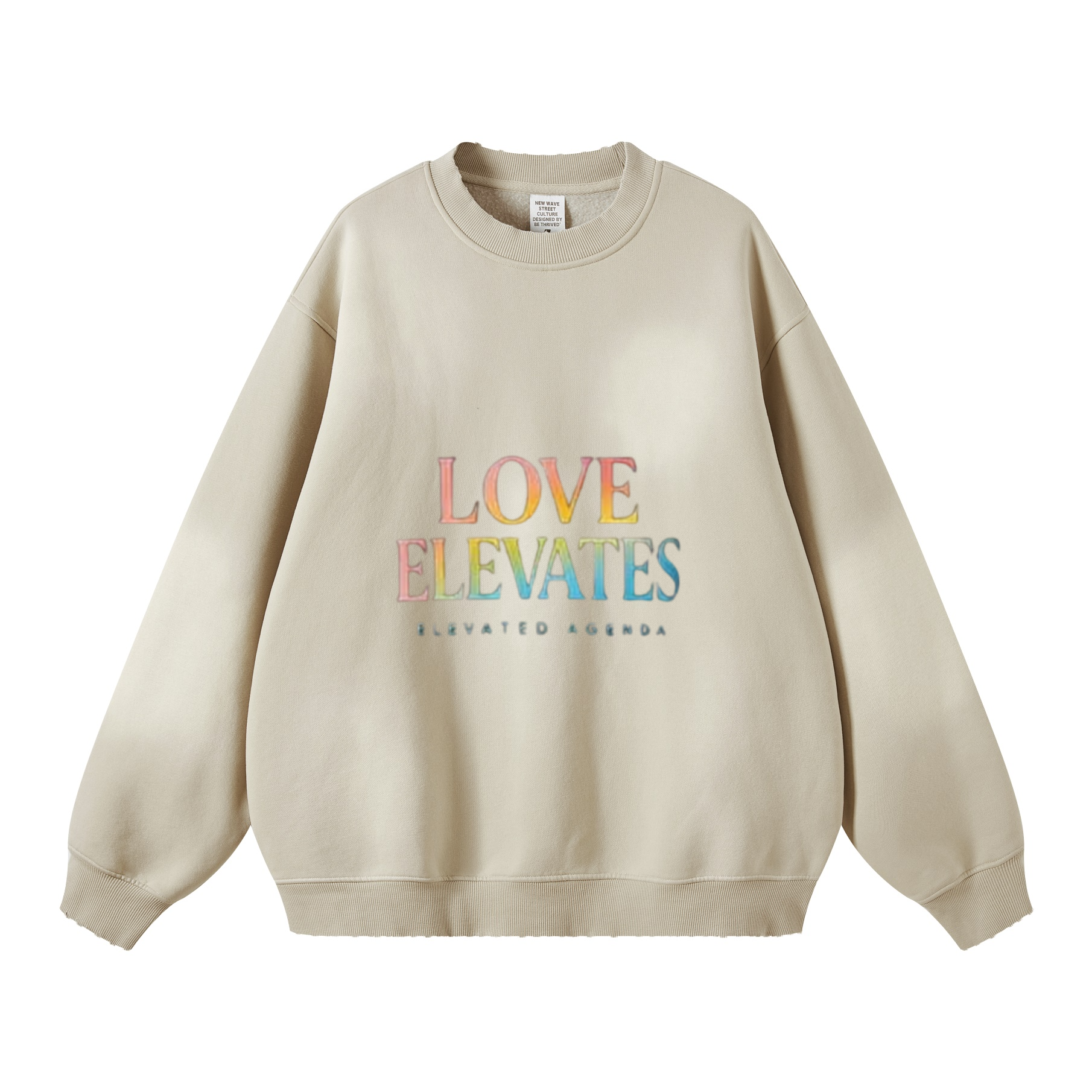 Round Neck Washed Distressed Ombre Heavyweight Sweatshirt(440GSM)