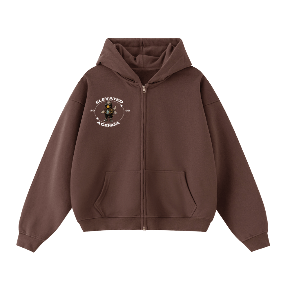 Unisex Cropped Oversized Zip - up Hoodie (460 GSM) - Elevated AgendaUnisex Cropped Oversized Zip - up Hoodie (460 GSM)Unisex Cropped Oversized Zip-up Hoodie (460 GSM) Green XS