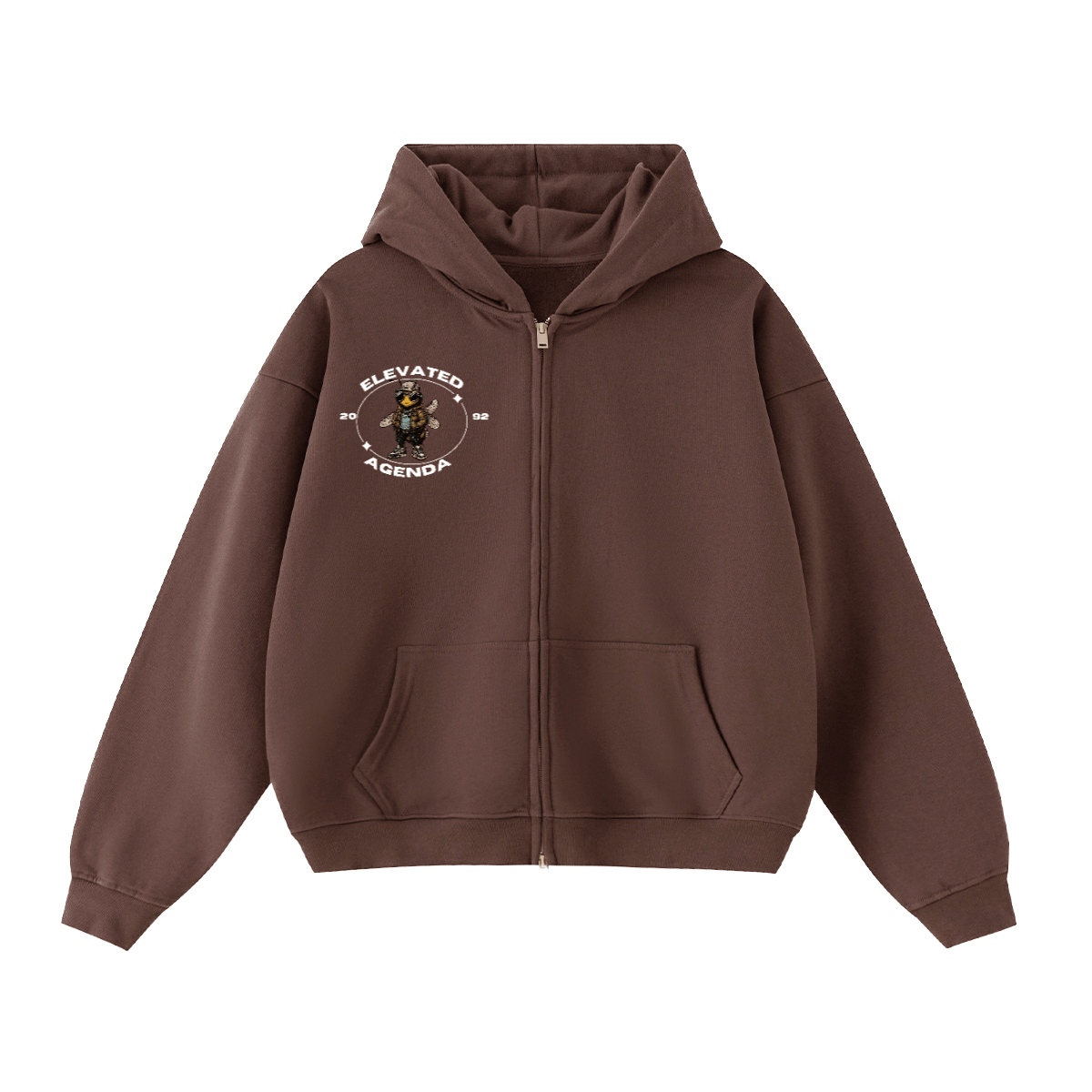 Unisex Cropped Oversized Zip - up Hoodie (460 GSM) - Elevated AgendaUnisex Cropped Oversized Zip - up Hoodie (460 GSM)Unisex Cropped Oversized Zip-up Hoodie (460 GSM) Green XS