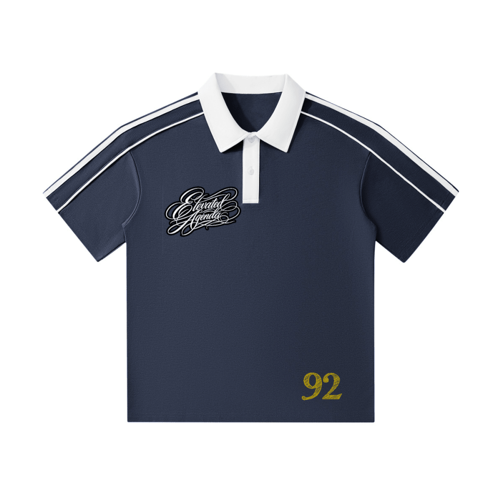 Unisex Contrast Collar Short - Sleeve Polo Shirt（240GSM） - Elevated AgendaUnisex Contrast Collar Short - Sleeve Polo Shirt（240GSM）Unisex Contrast Collar Short-Sleeve Polo Shirt（240GSM） Navy Blue/White S
