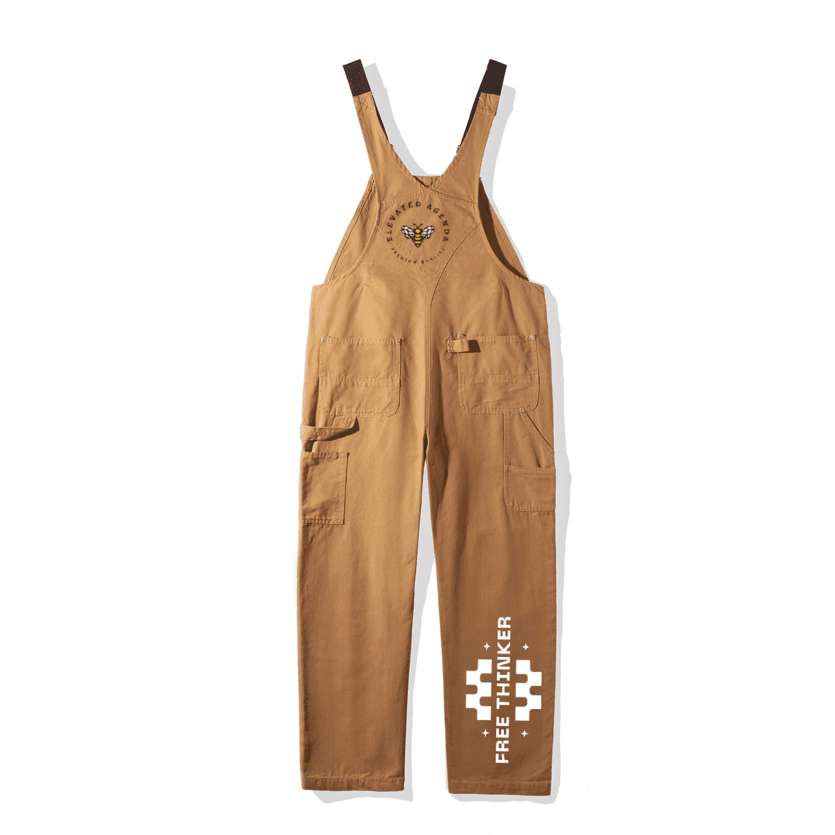 Unisex Loose - Fit Utility Bib Overall Jumpsuit - Elevated AgendaUnisex Loose - Fit Utility Bib Overall JumpsuitUnisex Loose-Fit Utility Bib Overall Jumpsuit Camel S