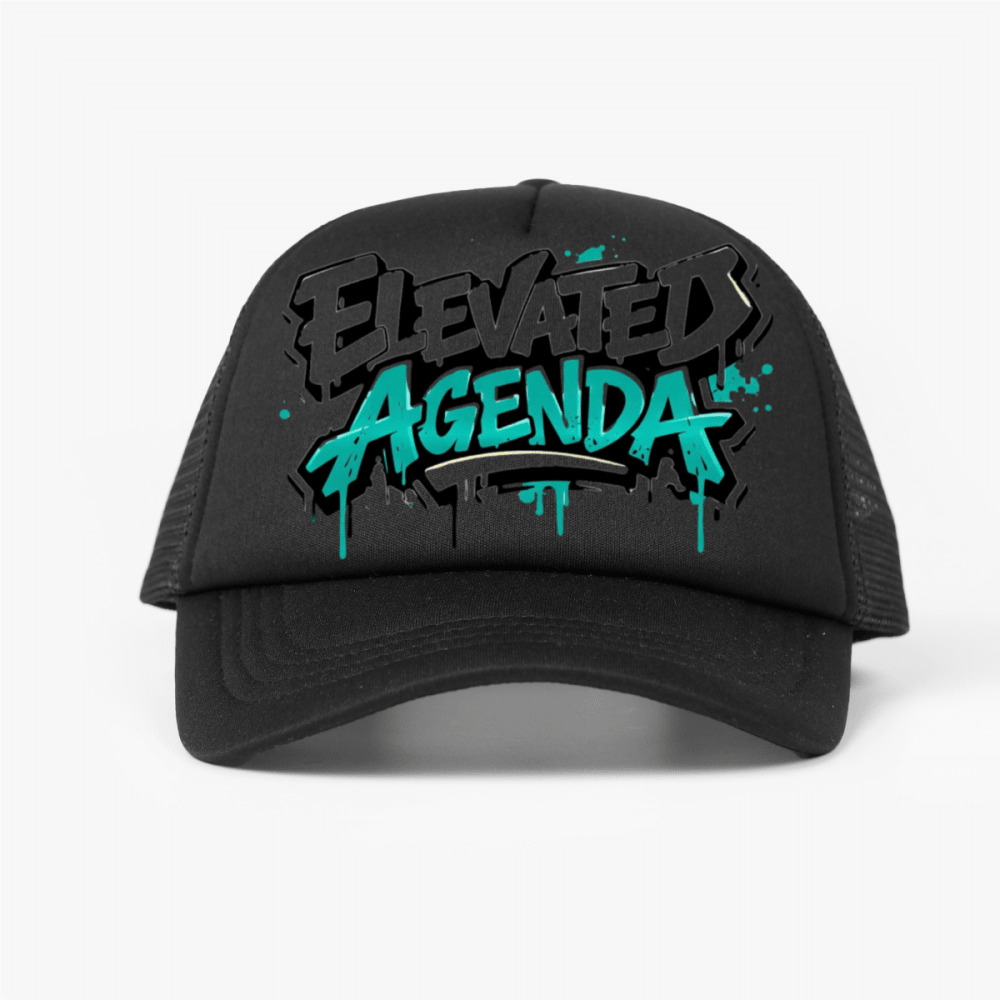 Elevated spray ground Foam Trucker Hat with Mesh Panels - Elevated AgendaElevated spray ground Foam Trucker Hat with Mesh PanelsFoam Trucker Hat with Mesh Panels Black