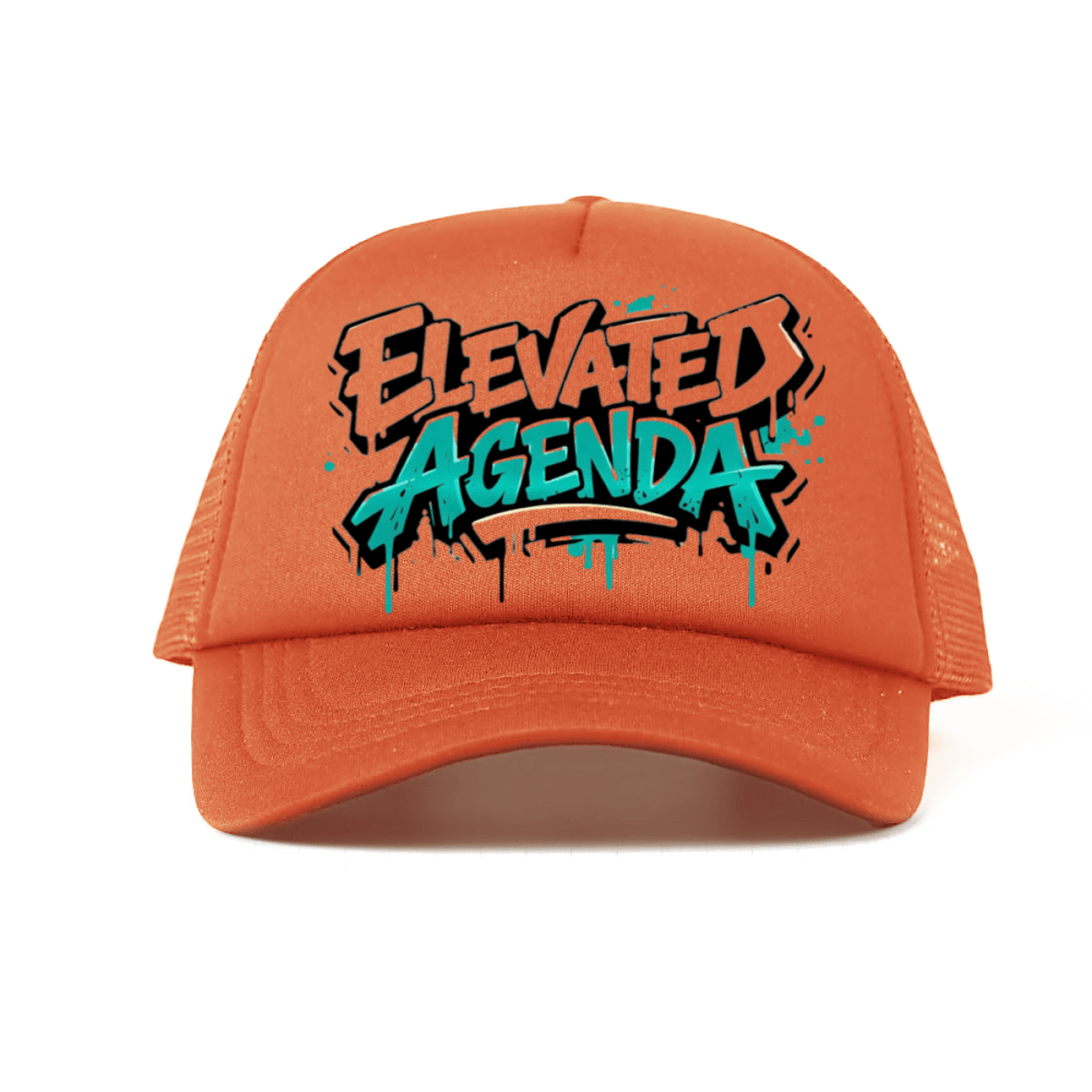Foam Trucker Hat with Mesh Panels - Elevated AgendaFoam Trucker Hat with Mesh PanelsFoam Trucker Hat with Mesh Panels Orange