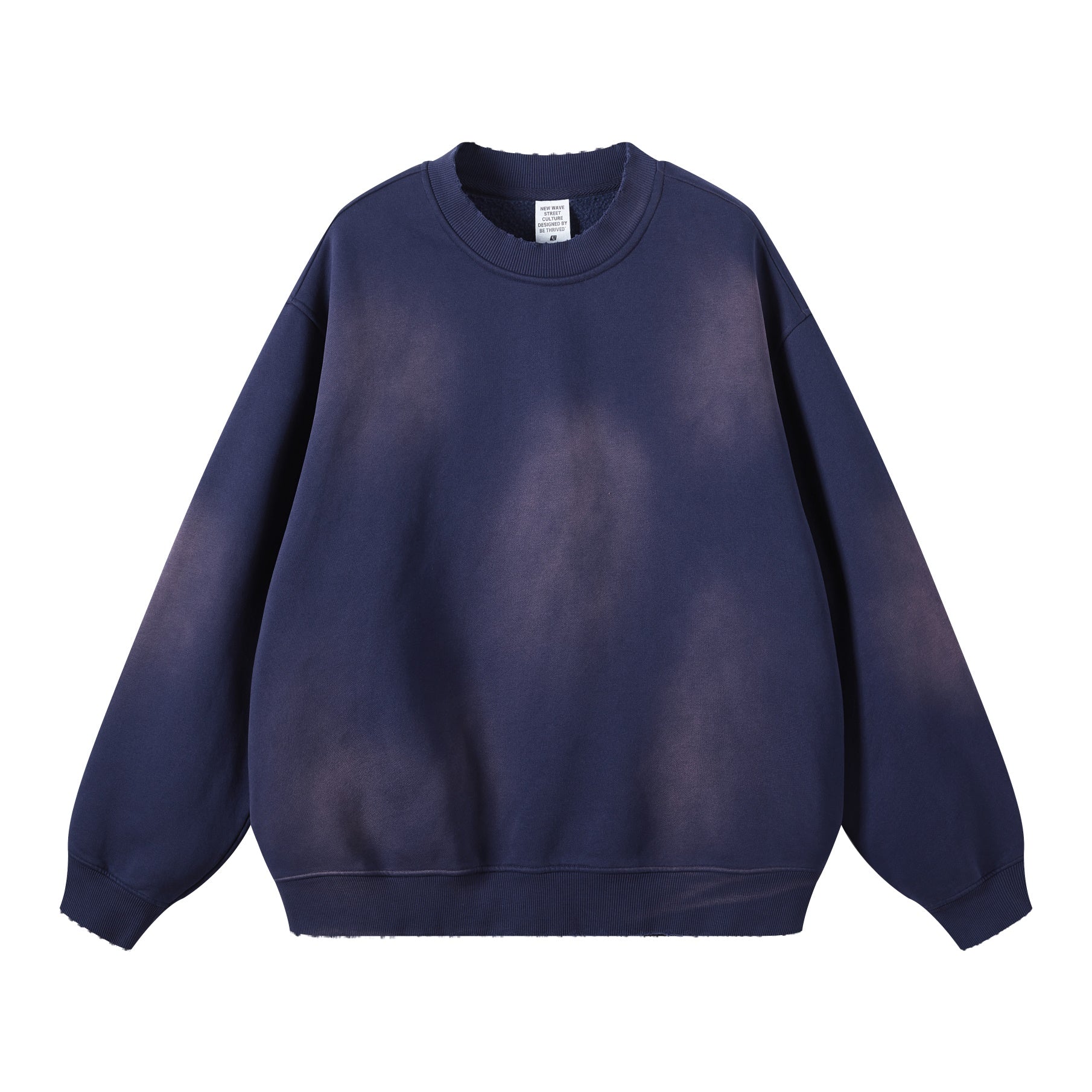 Round Neck Washed Distressed Ombre Heavyweight Sweatshirt(440GSM)