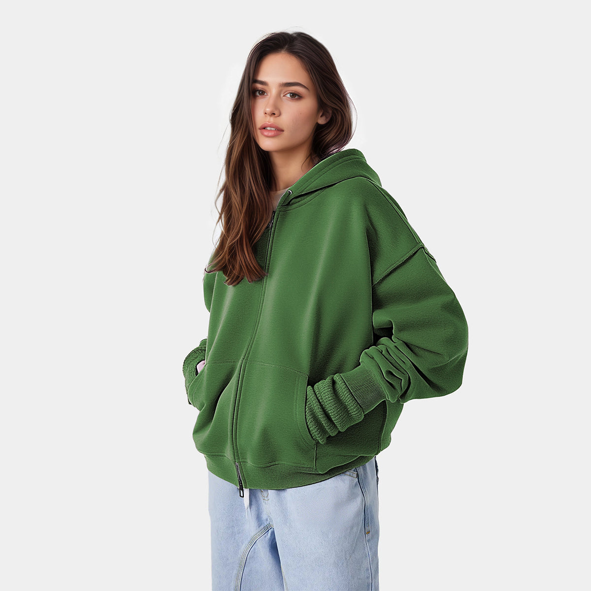 Unisex Cropped Double-Zip Hoodie (460 GSM)