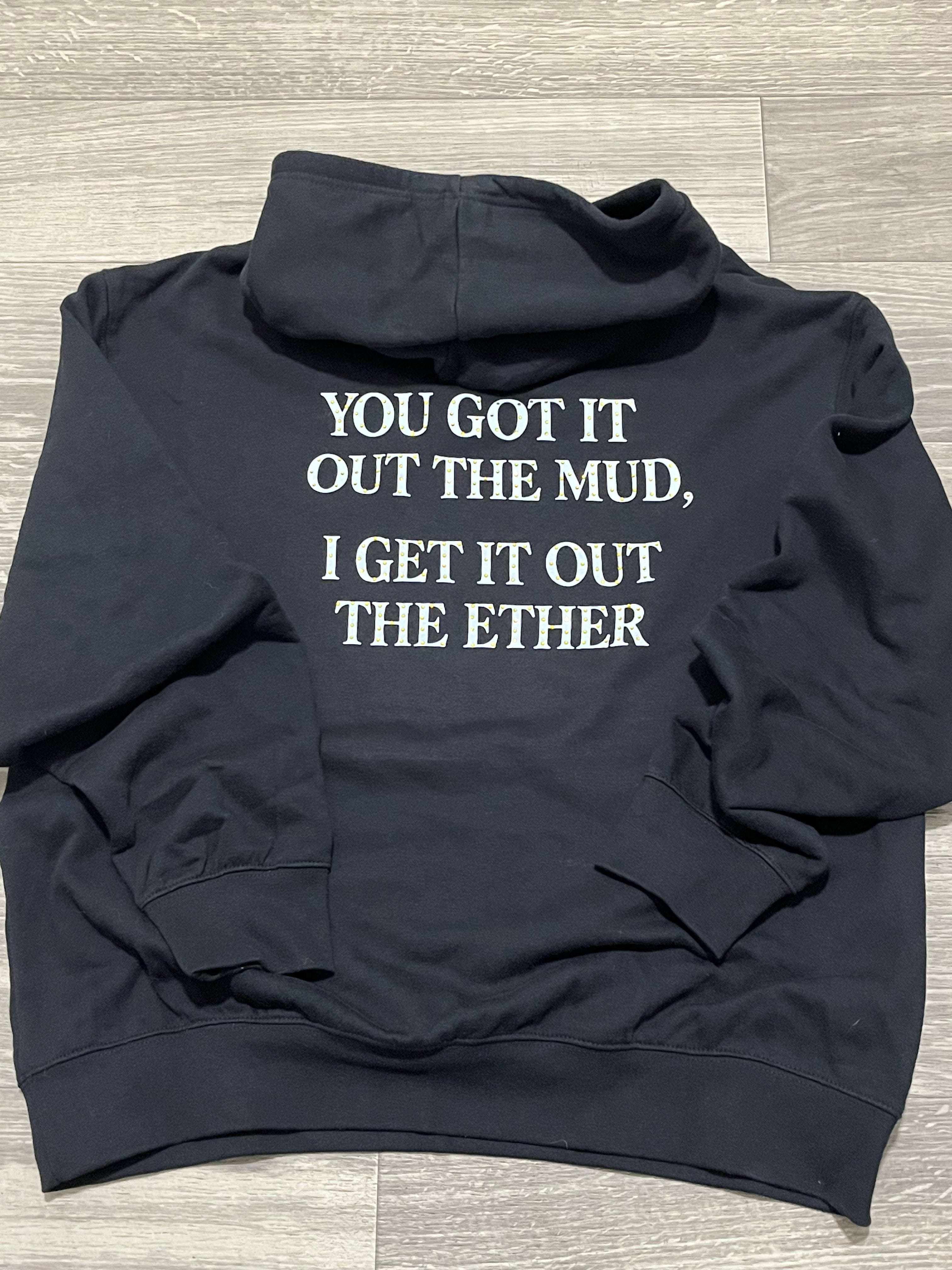 Got it out the ether Black  bedazzled hoodie