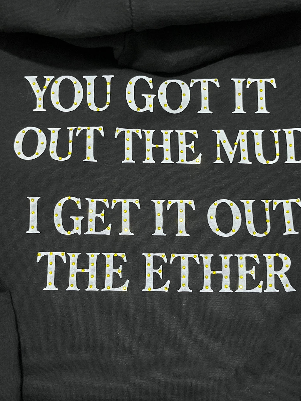 Got it out the ether Black  bedazzled hoodie