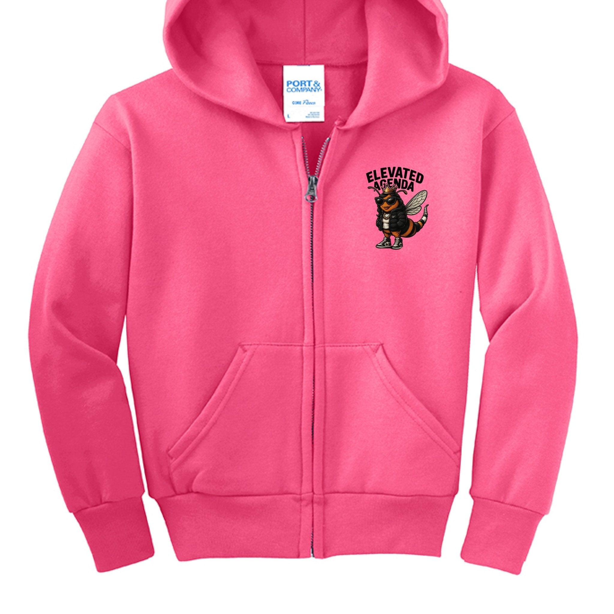 bianca bee zip up hoodie - Elevated Agenda Neon Pink - FRONT19g64amekqt73a
