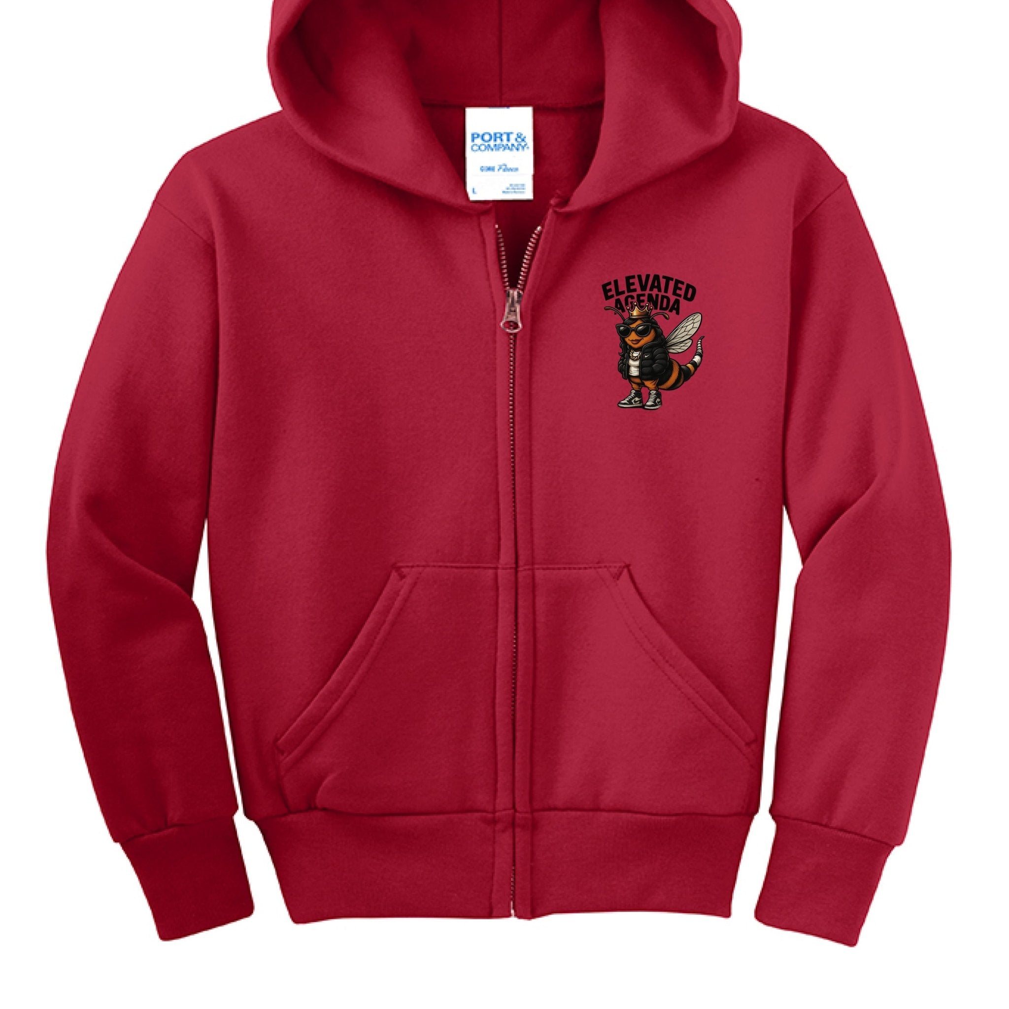 bianca bee zip up hoodie - Elevated Agenda Red - FRONT19g64amekqt73a