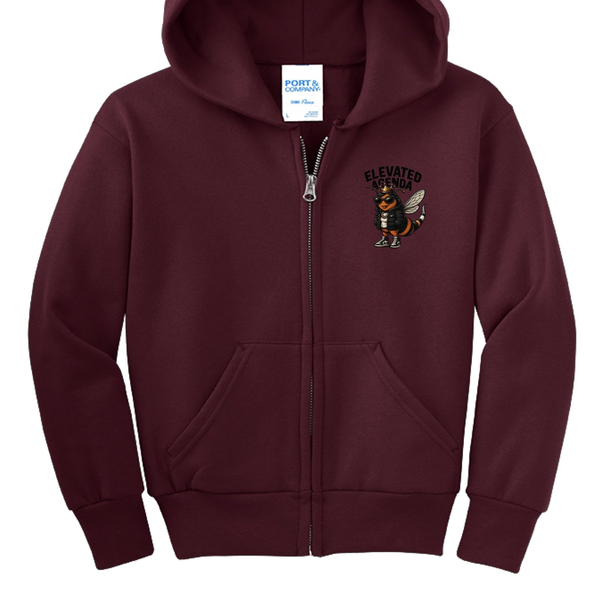 bianca bee zip up hoodie - Elevated Agenda Maroon - FRONT19g64amekqt73a